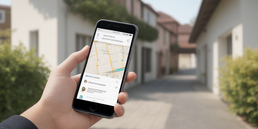 Entrer une destination dans l'application